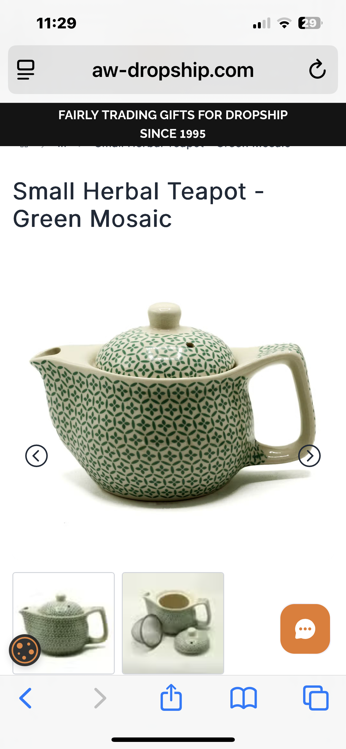 Teapot with green mosaic pattern on a white background